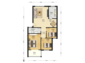 淄博西区 · 齐盛片区 3室2厅 · 94.72㎡ 户型图